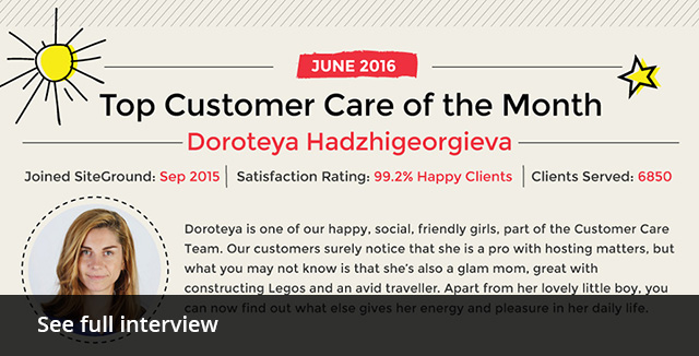 Doroteya Hadzhigeorgieva SiteGround