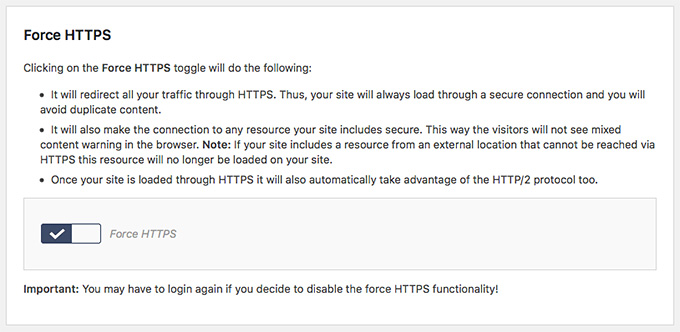 Force HTTPS