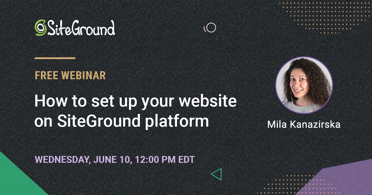 How to set up a site with SiteGround
