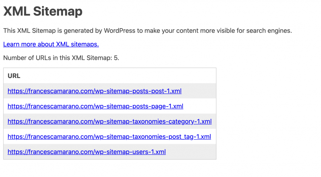 native sitemaps in WordPress 5.5