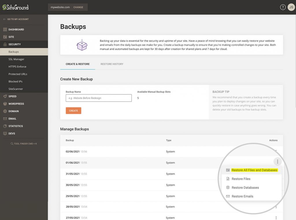 SiteGround_Site_Tools_Restore