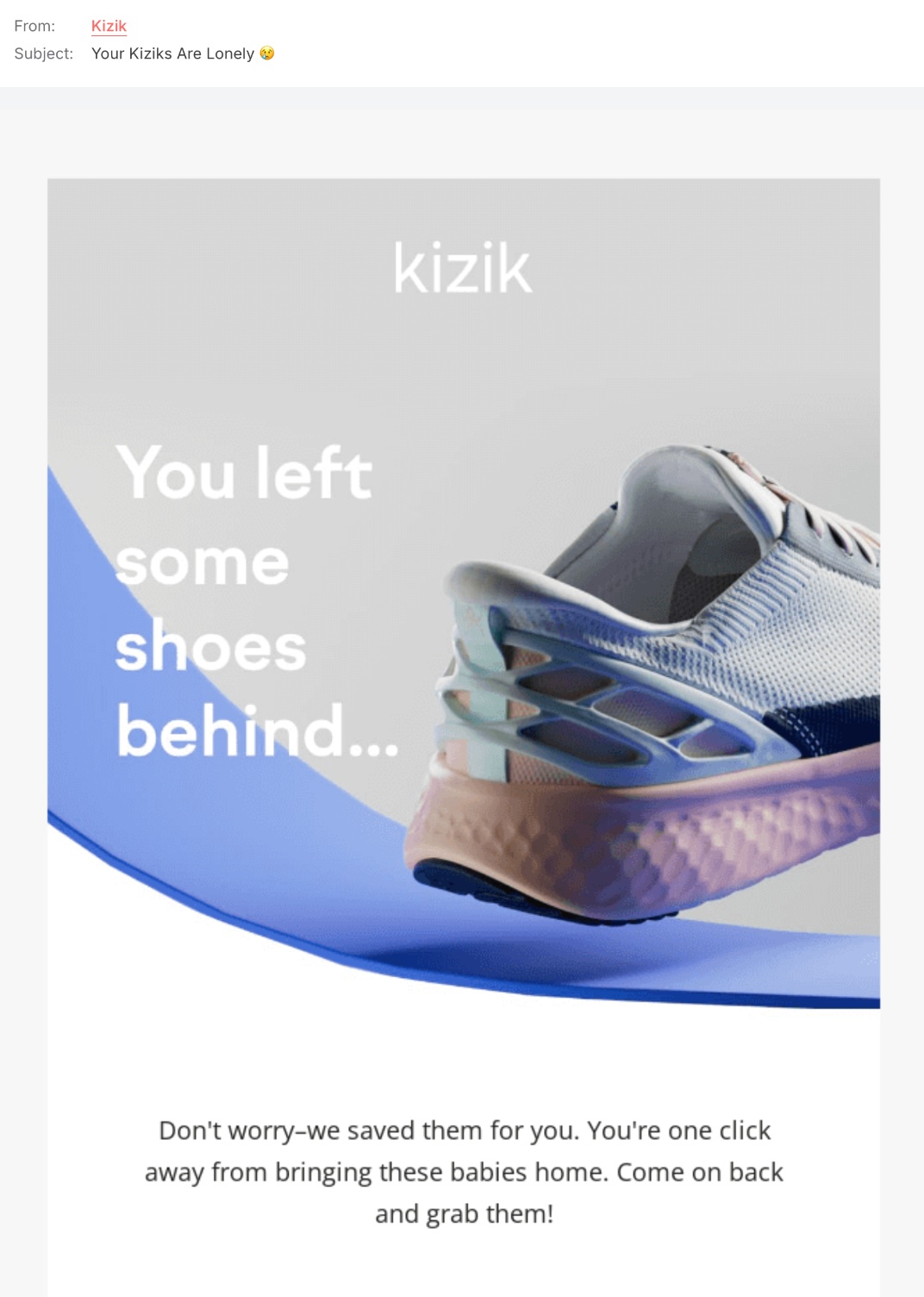 example of an abandoned cart retargeting email
