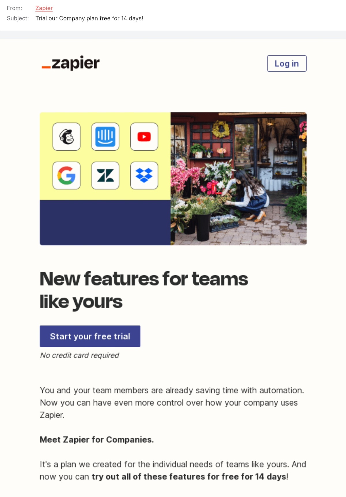 example of an interest based retargeting email