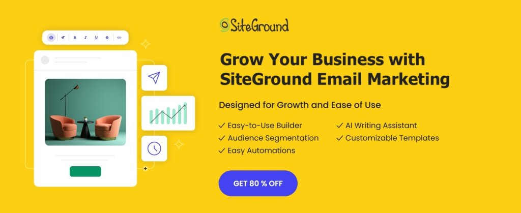 Call-to-action button regarding SiteGround Email Marketing platform