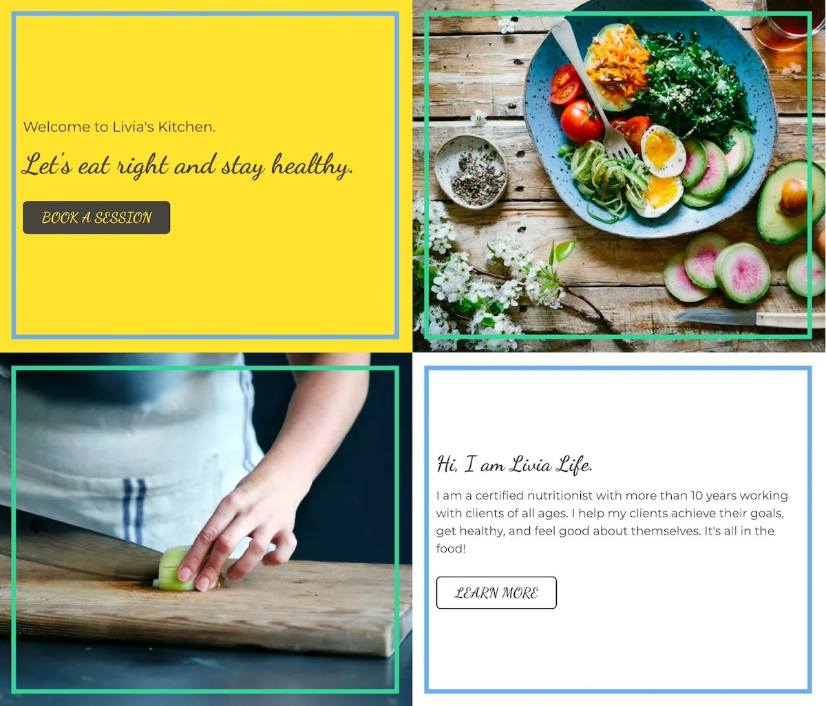 Example of an alternating website layout switching between text and images in a staggered pattern as users scroll