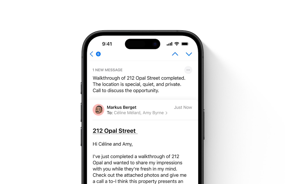Apple AI generated email summary