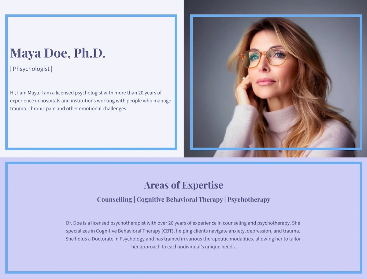 Example of a box website layout with content contained in clearly separated sections using borders and background contrast