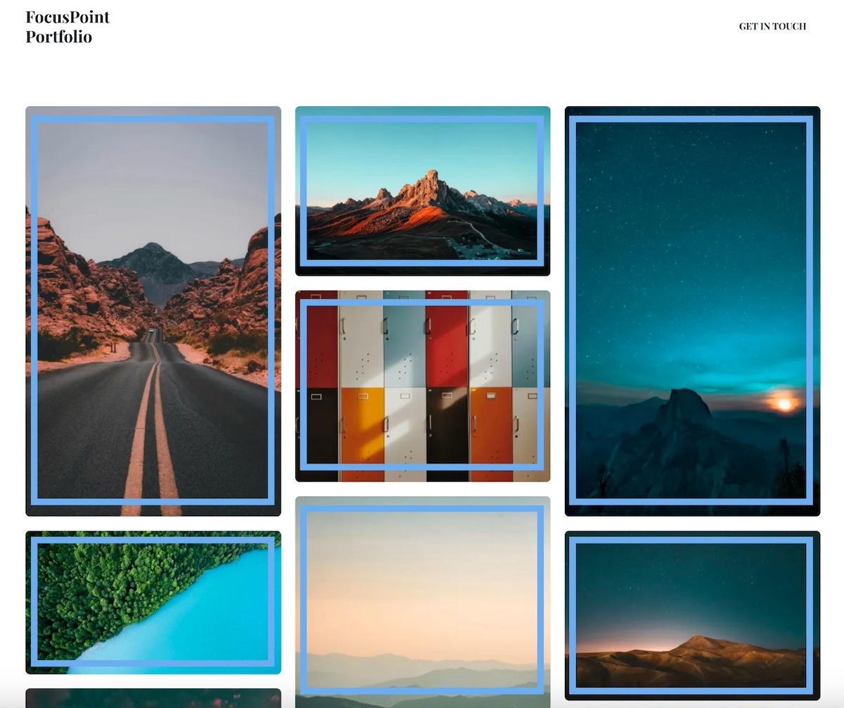 Example of a grid website layout showing evenly spaced content blocks arranged in structured rows and columns