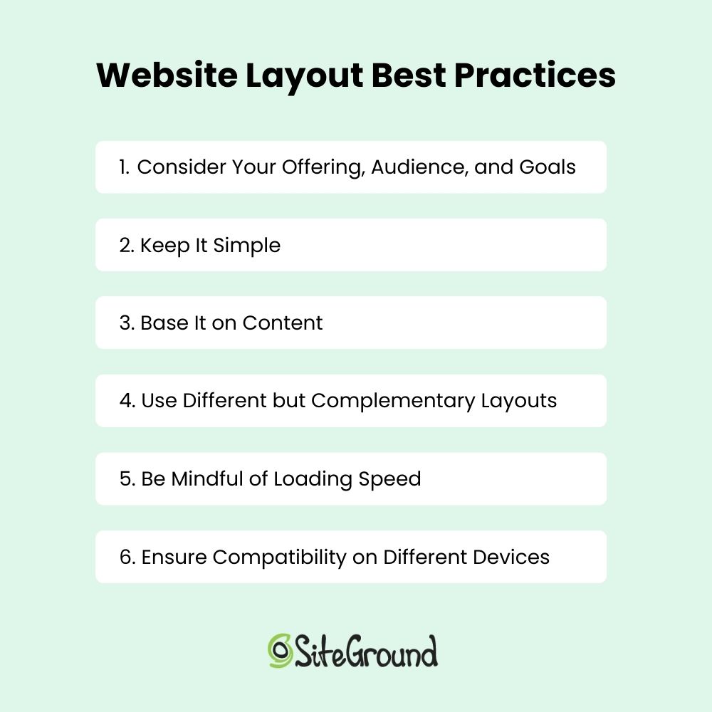 Website layout best practices