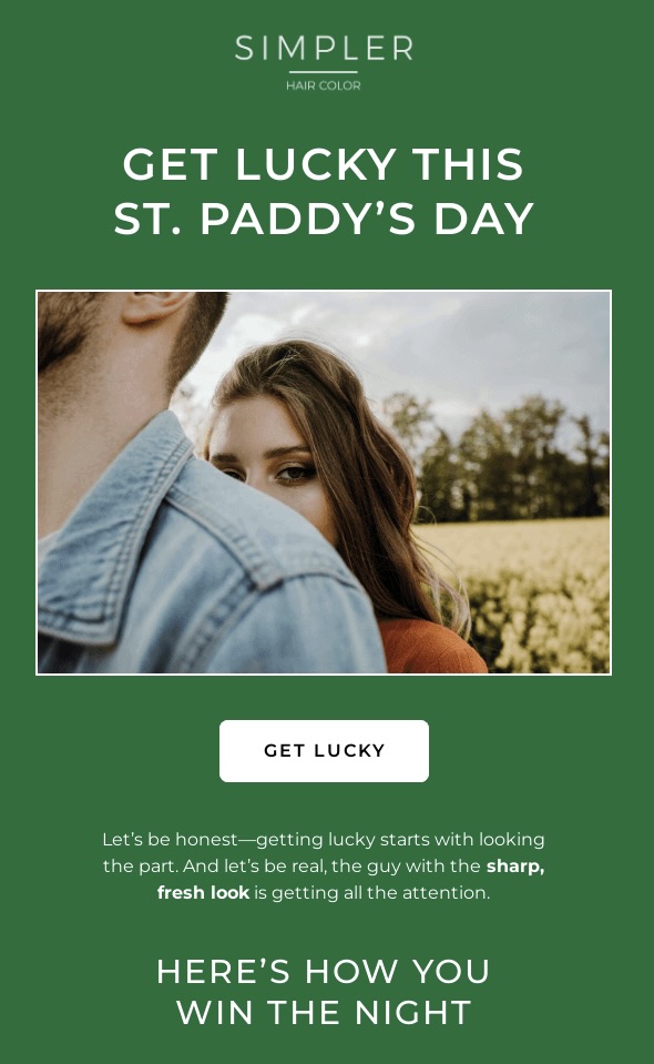 An example email from Simpler, featuring one CTA