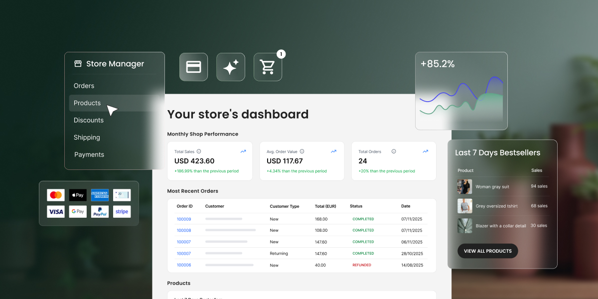 SiteGround Website Builder ecommerce tools – manage products, orders, and customers in one place