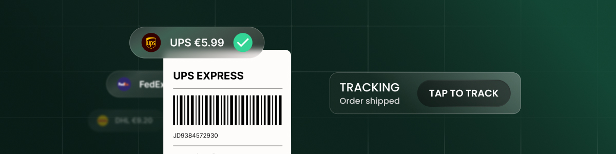Shipping label and tap to track button represent SiteGround Shippo integration