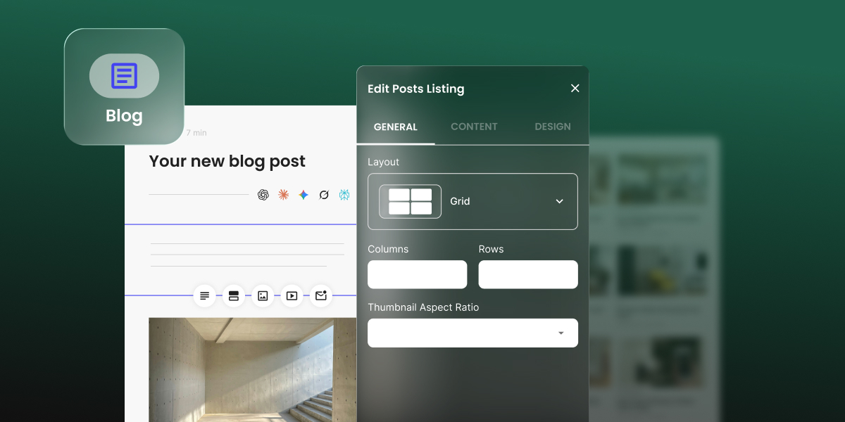 Abstract of SiteGround Website Builder blog feature