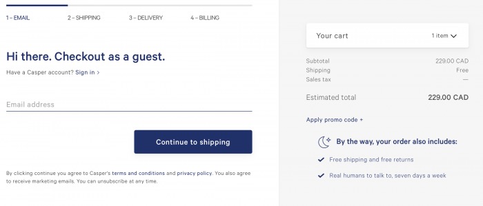 elaborative checkout page