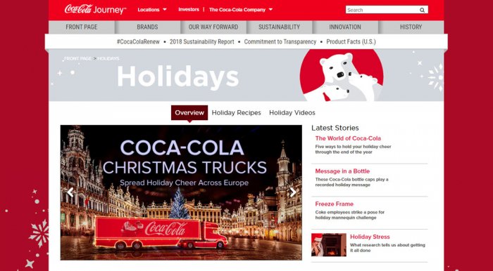 coke holiday themed page