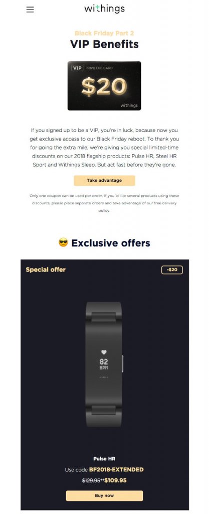 Exclusive offer example