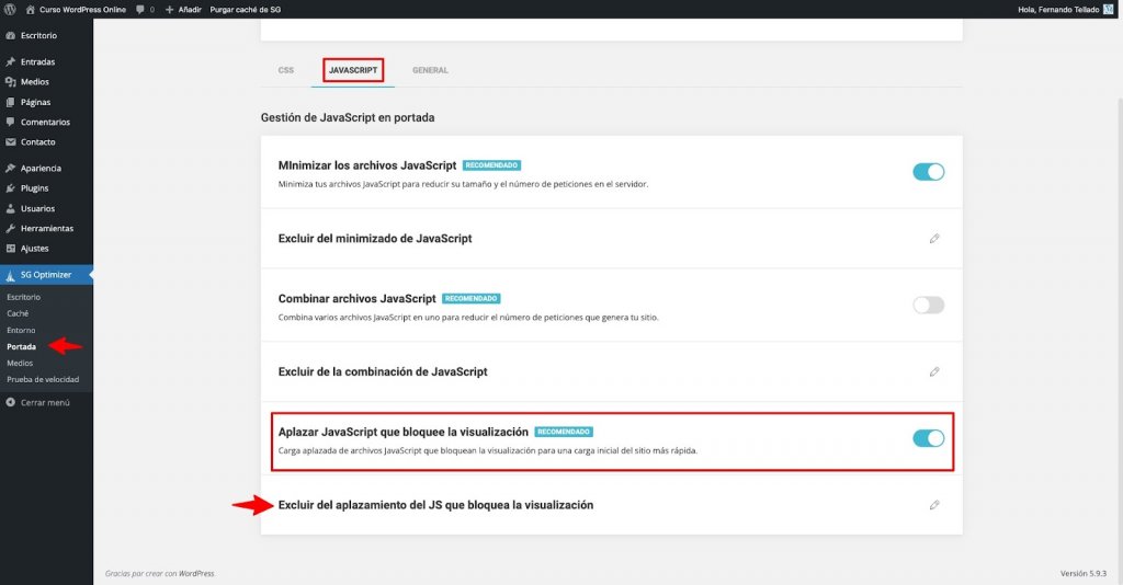 Aplazar la carga de recursos que bloqueen la visualización