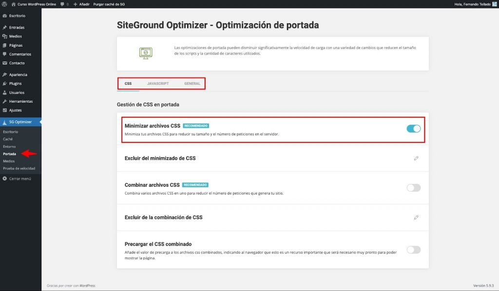 Minimización de HTML, CSS y JavaScript