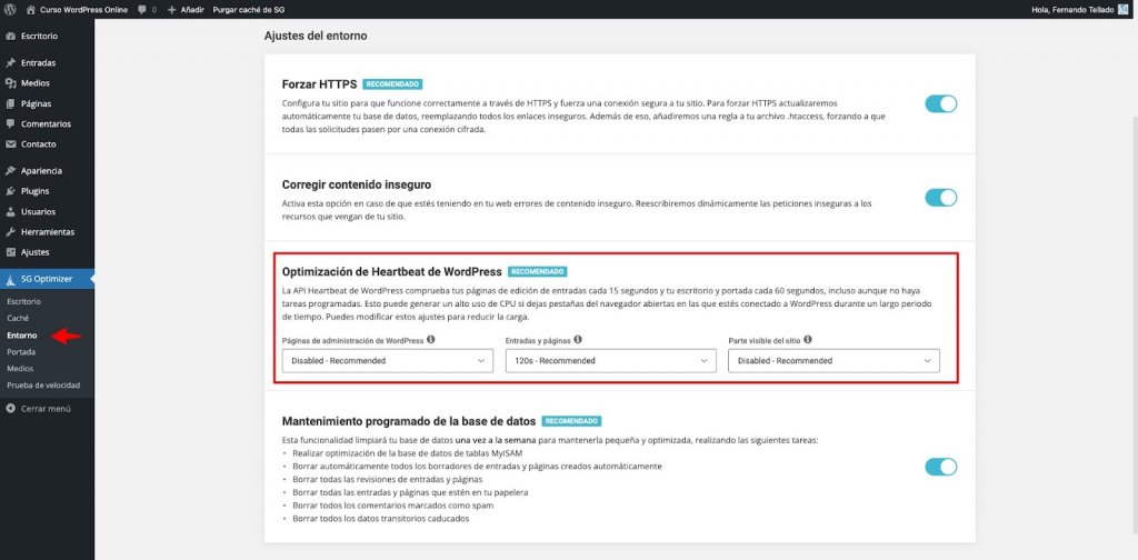 Reducir actividad de la API Heartbeat