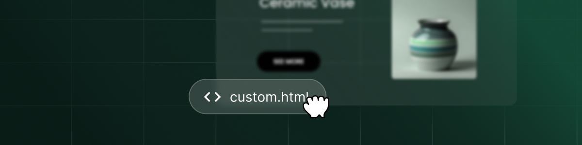 Représentation graphique de code HTML personnalisé pour SiteGround Ecommerce.