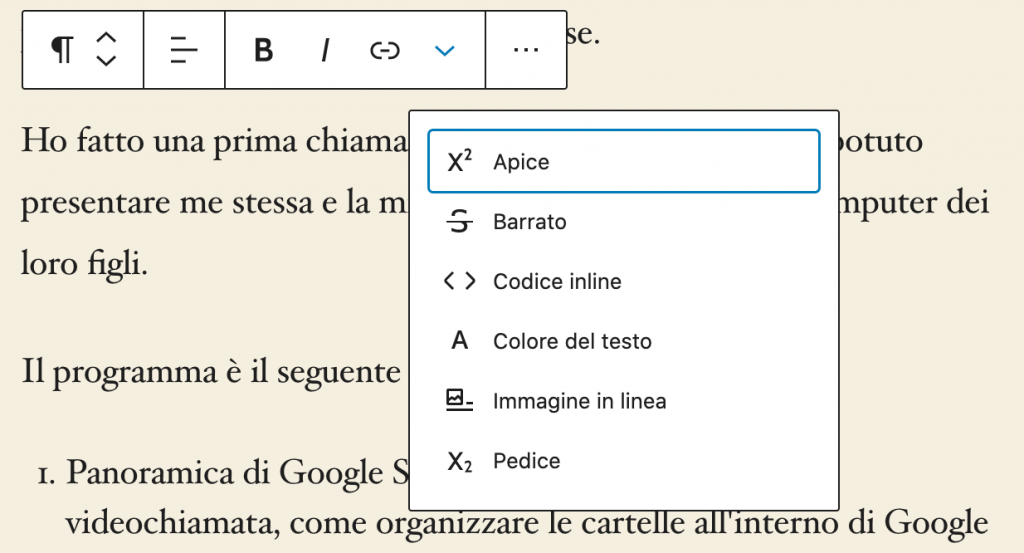 novita nella interfaccia di Gutenberg nel WordPress 5.5