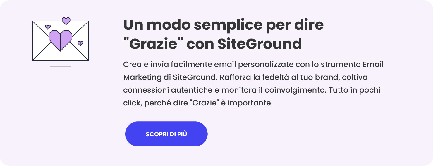 Prova l'email marketing di SiteGround