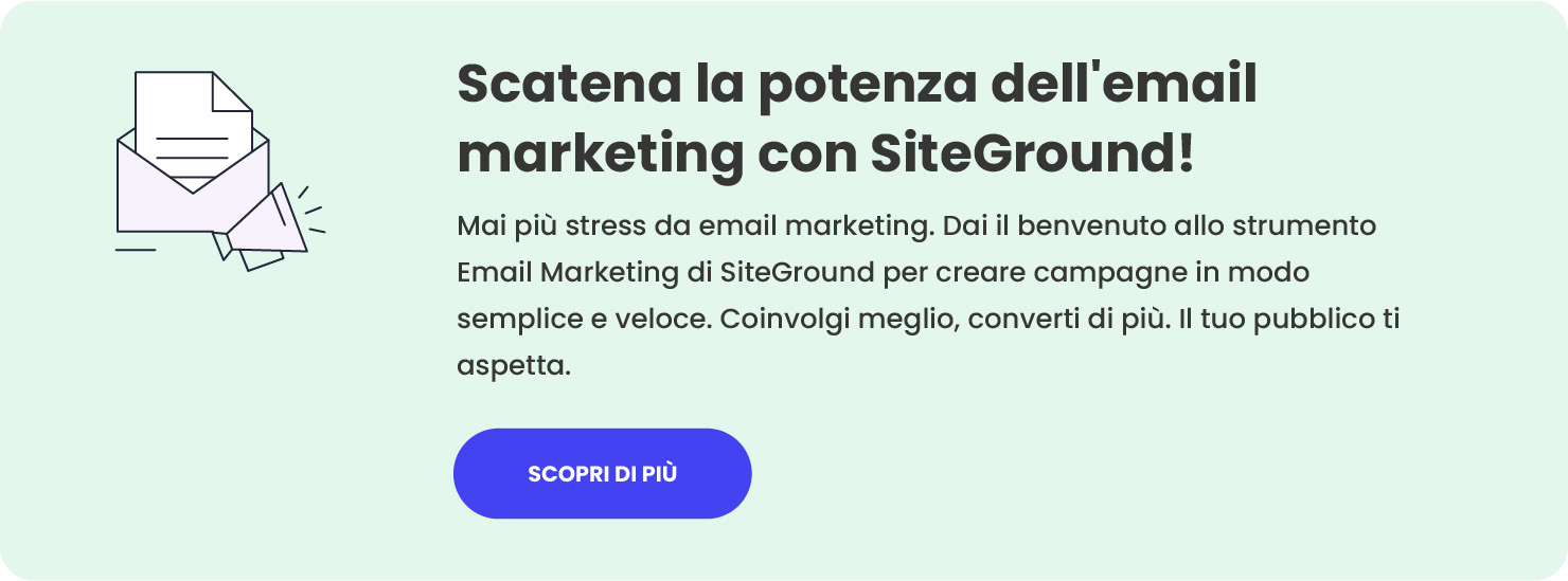 Prova l'email marketing di SiteGround