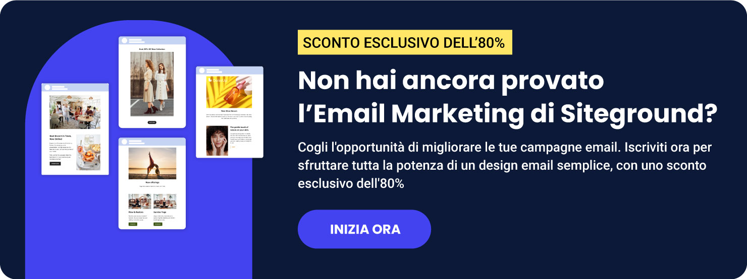 Sconto sull'email marketing di SiteGround