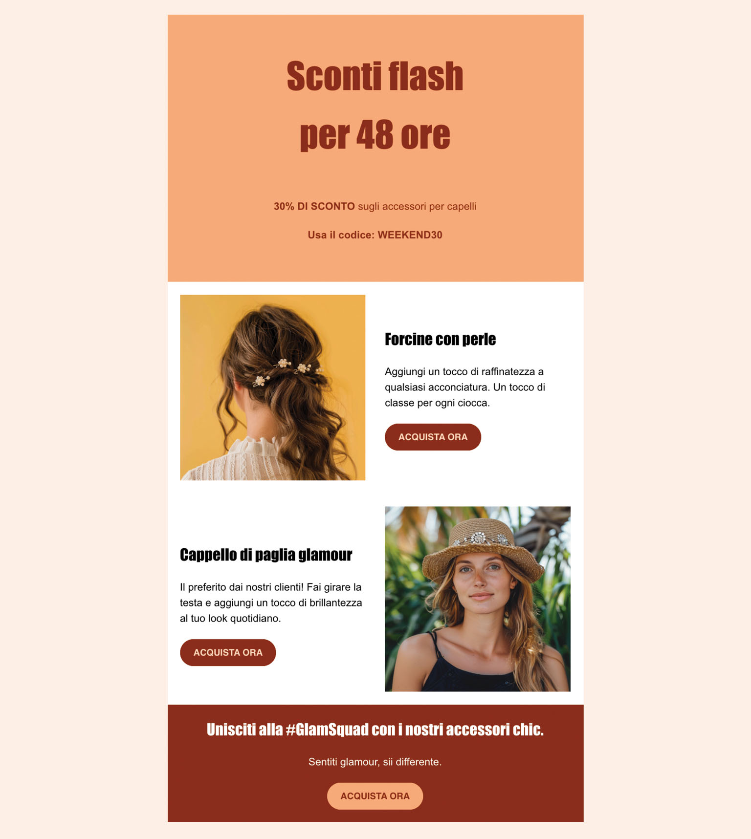 Email su offerte di prodotti e offerte a tempo limitato