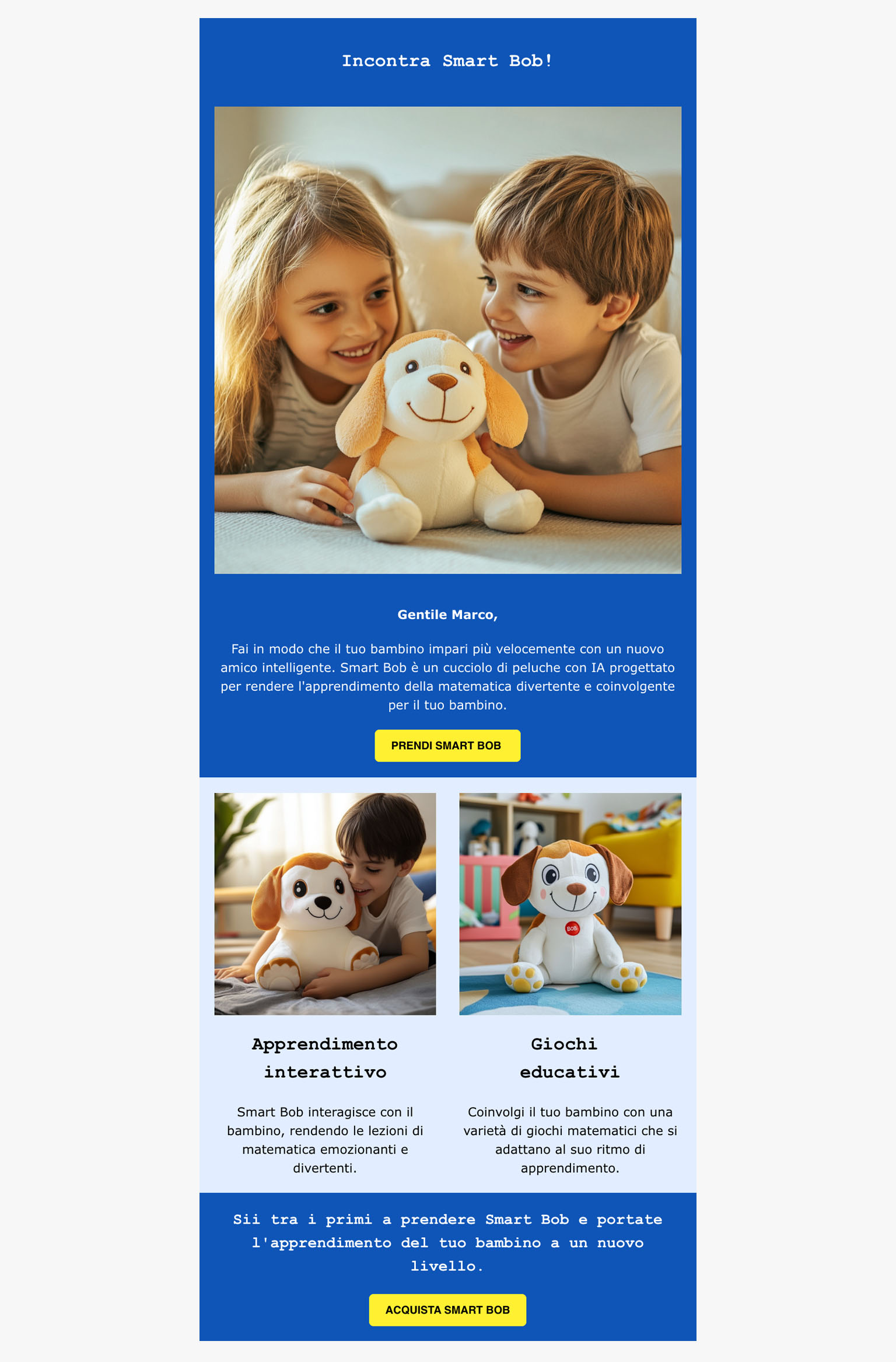 Email per il lancio di nuove funzionalità o prodotti