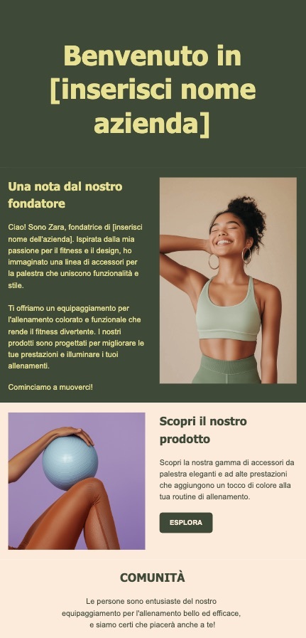 Email di benvenuto per nuovi clienti