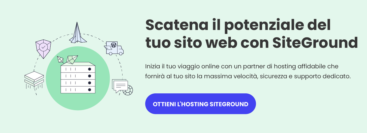 Prova l'hosting SiteGround