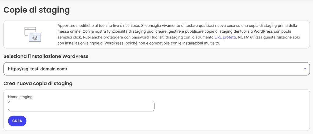 Uno screenshot del pannello Site Tools di SiteGround, dove puoi creare una copia di staging del tuo sito WordPress.