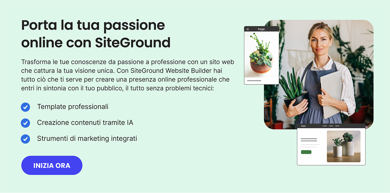 porta la tua passione online con siteground