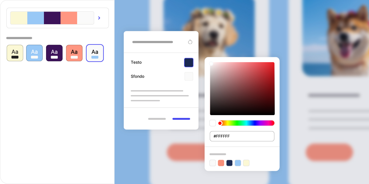 Esempio di come utilizzare il selettore di colore nel website builder di SiteGround