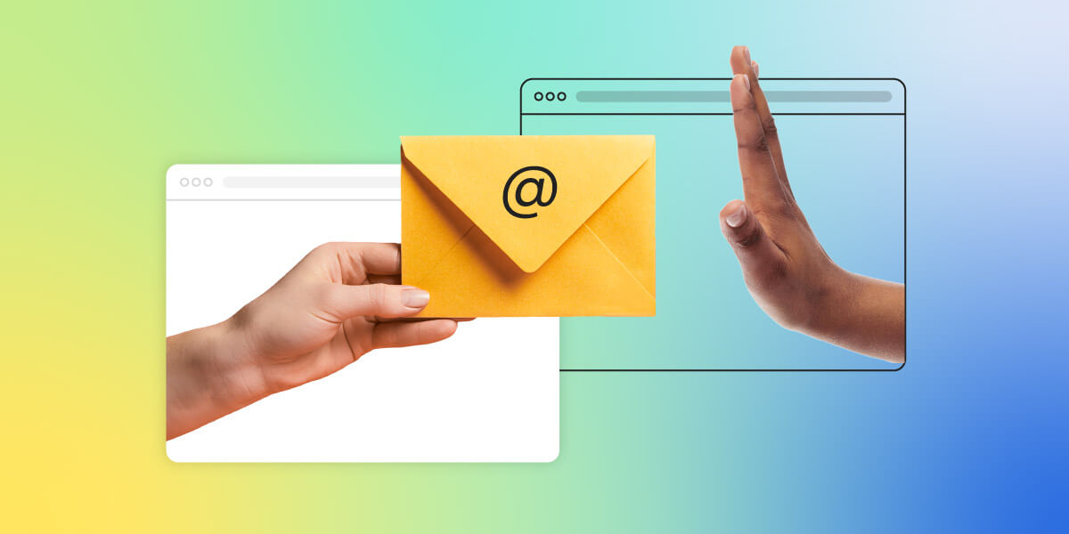rappresentazione illustrata di come funziona un servizio email no-reply che manda indietro le mail ricevute