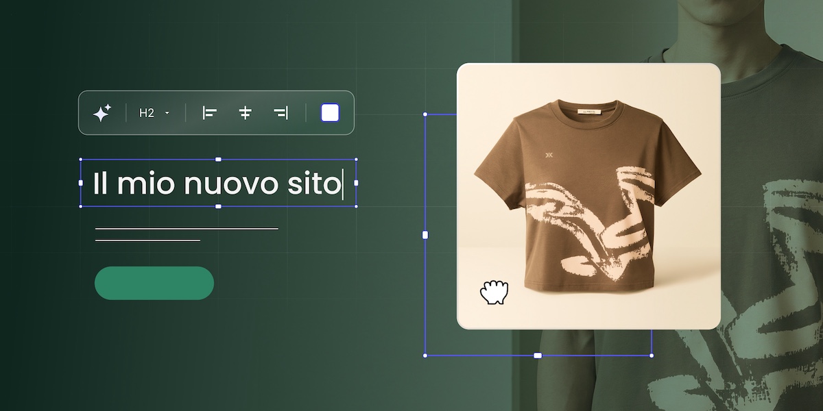 Immagine astratta della creazione di un nuovo sito web di e-commerce