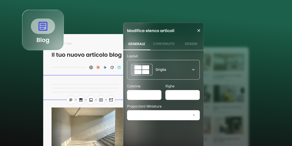 Anteprima della funzionalità blog di SiteGround Website Builder